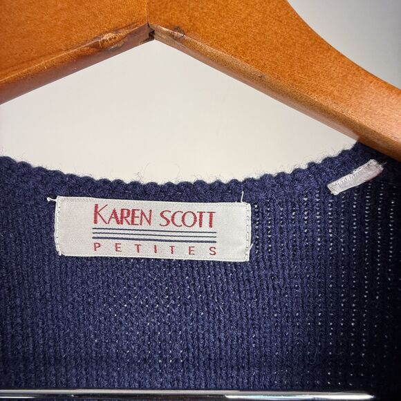 Vintage Knitted Grandma Grandpa Argyle Sweater Vest | Karen Scott - Picture 5 of 6